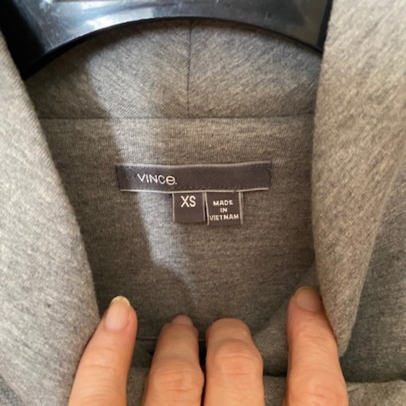 Vince Gray Cotton Zip-Up Moto Jacket - Picture 3 of 4